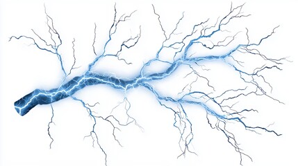 Obraz premium Abstract Blue Lightning Bolt on White Background