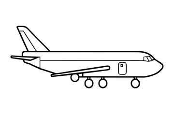 cargo plane line art silhouette vector illustration