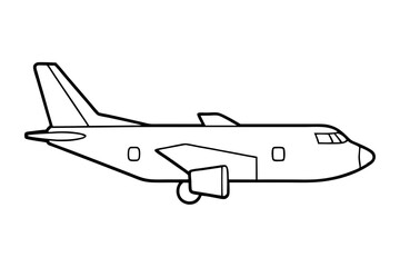 cargo plane line art silhouette vector illustration