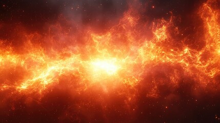 Naklejka premium Fiery cosmic explosion, nebula backdrop, energy, design