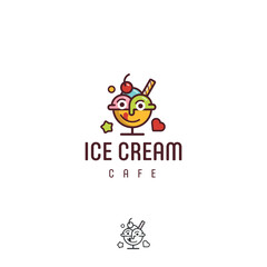 ice cream cafe logo design