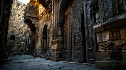 Fototapeta premium Historical architecture exploration ancient city photography urban environment ground level cultural heritage