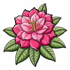rhododendron flower isolated on white background