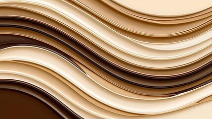Abstract Brown and Beige Wavy Lines Background