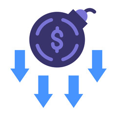 Debt Crisis Vector Design Icon Style