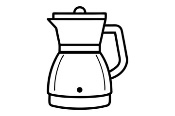 coffee maker line art silhouette vector illustration