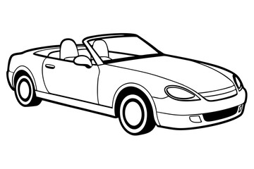 Obraz premium convertible line art silhouette vector illustration