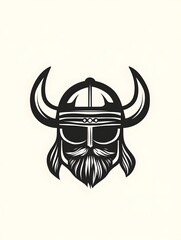 Warrior Norse Viking Helmet icon logo Symbol