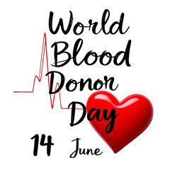 World blood donor day on a transparent background