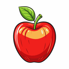 red apple isolated on white