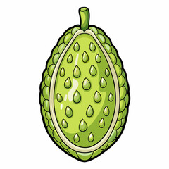 atemoya fruit isolated on white