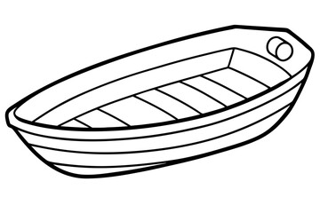 dinghy line art silhouette vector illustration