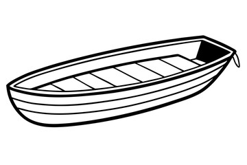 dinghy line art silhouette vector illustration