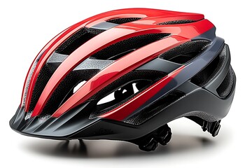 Fototapeta premium Red and Black Bicycle Helmet Design Modern Sport Cycling Safety Gear