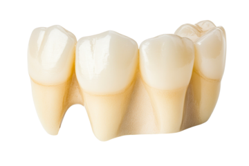 Realistic tooth design crown on transparent background