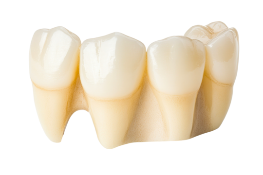 Realistic tooth design crown on transparent background