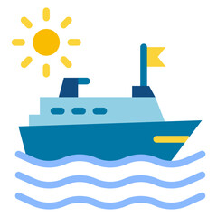 Cruise sunset Vector Design Icon Style