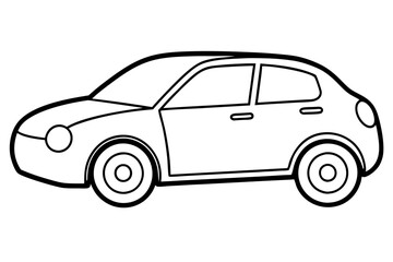 electric car line art silhouette vector illustration