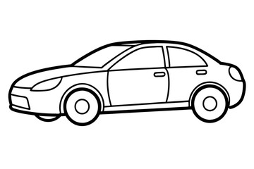 electric car line art silhouette vector illustration