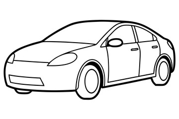 electric car line art silhouette vector illustration