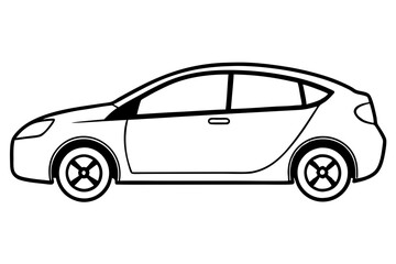 electric car line art silhouette vector illustration