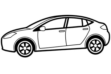 electric car line art silhouette vector illustration