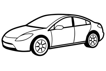 electric car line art silhouette vector illustration