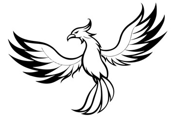 fenix bird line art silhouette vector illustration