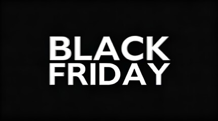 Black Friday Sale Banner White Text Black Background