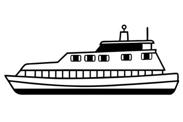 Obraz premium ferry line art silhouette vector illustration