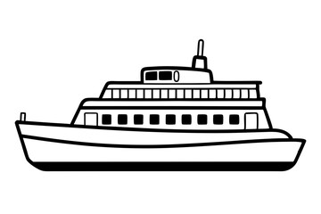Obraz premium ferry line art silhouette vector illustration