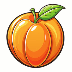 peach fruit isolated on white background