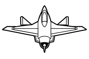 fighter jet line art silhouette vector illustration