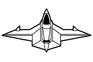 fighter jet line art silhouette vector illustration