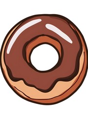 Glazed Choco Sweet Donut Dessert food pastry snack icon symbol baked goods