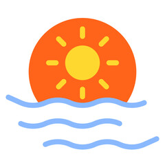 Sunset Silhouette Vector Design Icon Style