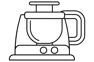 food processor line art silhouette vector illustration