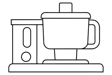 food processor line art silhouette vector illustration