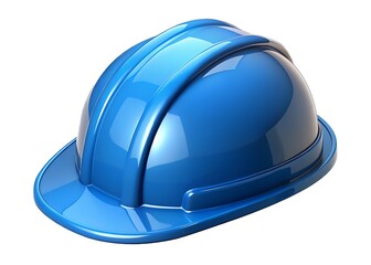 A vibrant blue hard hat symbolizes dedication and safety in the construction industry against a clean white background.
