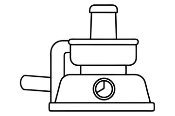 food processor line art silhouette vector illustration