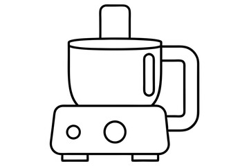 food processor line art silhouette vector illustration