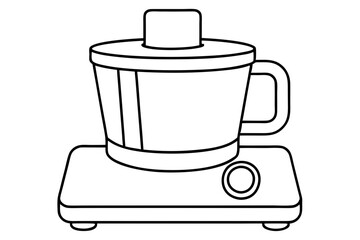food processor line art silhouette vector illustration