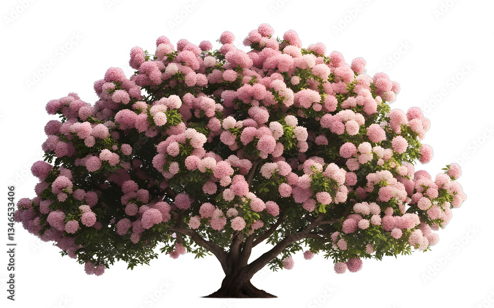 Poster flowering bush isolated on a empty plain background