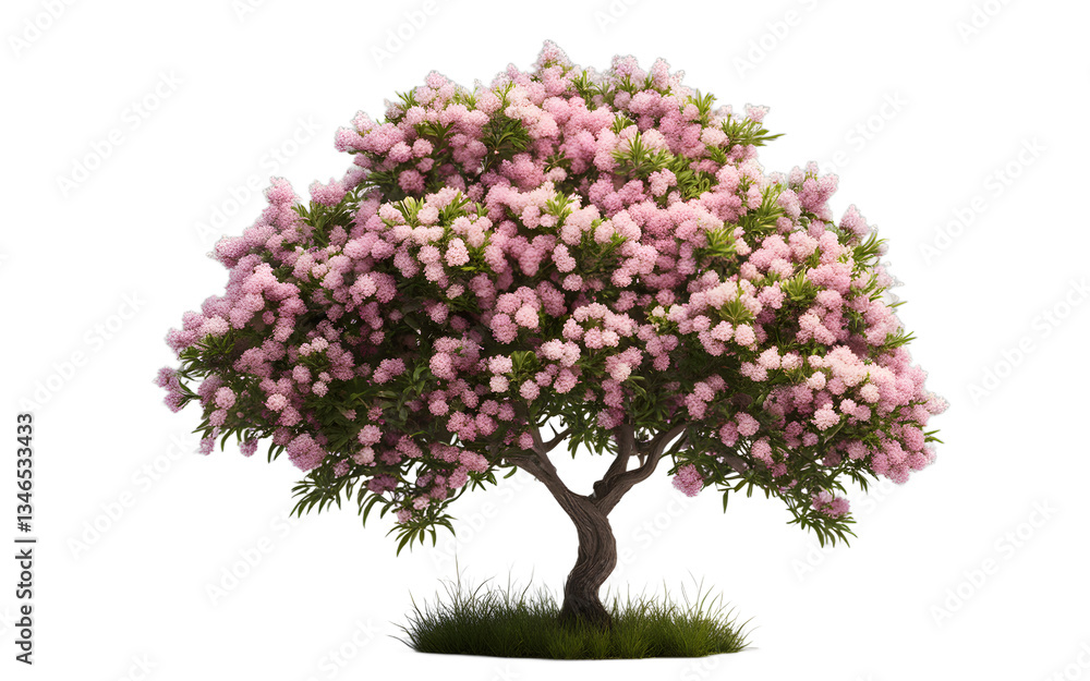 Poster flowering bush isolated on a empty plain background
