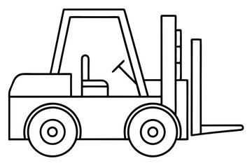 forklift line art silhouette vector illustration