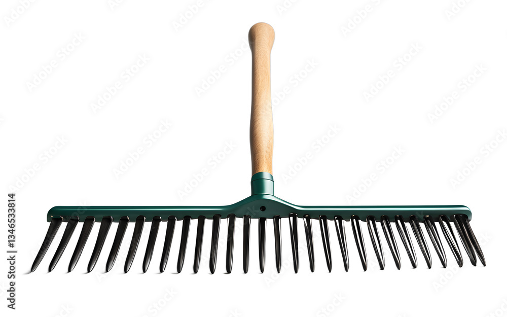 Poster Garden rake isolated on a empty plain background