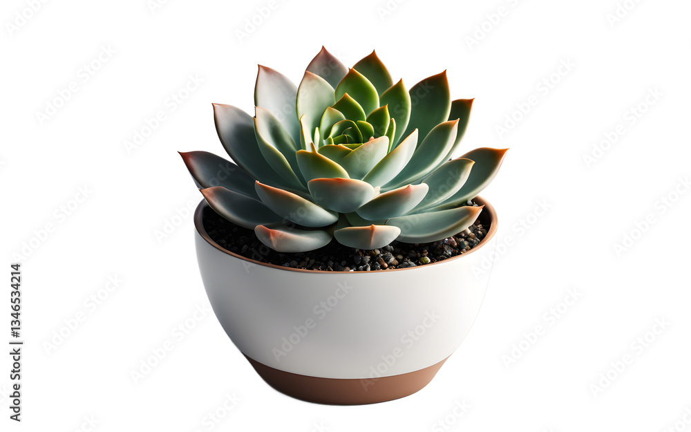 Poster Potted succulent isolated on a empty plain background