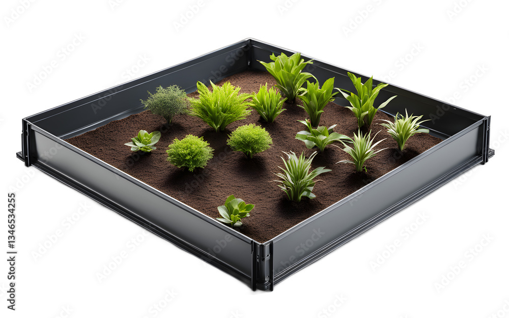 Poster planting tray isolated on a empty plain background