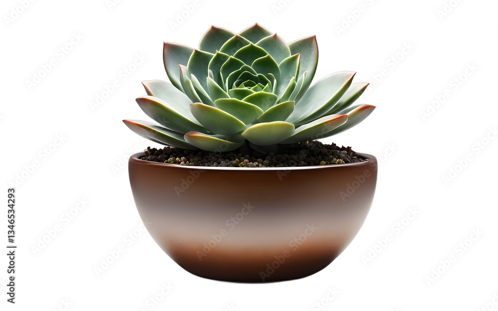 Poster Potted succulent isolated on a empty plain background