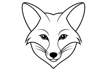 Fototapeta premium fox head line art silhouette vector illustration